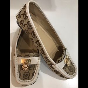 Michael Kors MK Goldtone Logo Loafer New